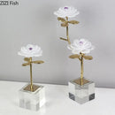 GobekUsa Crystal Flower Branch Desk Ornament