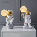 GobekUsa Astronaut Moon Planet Table Lamp Night Light Bedroom Decor Spaceman Theme
