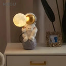 GobekUsa Astronaut Moon Planet Table Lamp Night Light Bedroom Decor Spaceman Theme