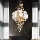 GobekUsa Crystal Flower Chandelier: Luxury Ceiling Pendant Light for Home Decor