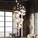 GobekUsa Crystal Flower Chandelier: Luxury Ceiling Pendant Light for Home Decor