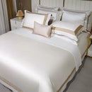 GobekUsa 1000TC Egyptian Cotton Luxury Bedding Set with Gold Embroidery - Solid Color