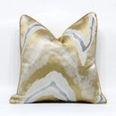 White and gold jacquard luxury cushion cover for living room by Decorbites