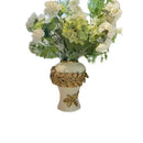 GobekUsa Golden Leaves Ceramic Flower Vase with Hand-embossed Flowers for Flower Arrangement