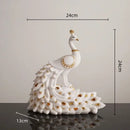 GobekUsa Golden Phoenix Peacock Sculpture Home Decor Ornament Figurine