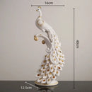 GobekUsa Golden Phoenix Peacock Sculpture Home Decor Ornament Figurine