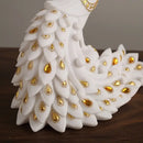 GobekUsa Golden Phoenix Peacock Sculpture Home Decor Ornament Figurine