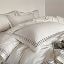 GobekUsa 1200TC Embroidered Egyptian Cotton Bedding Set - 4pcs King Queen Solid Sheets