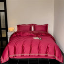 GobekUsa 1200TC Embroidered Egyptian Cotton Bedding Set - 4pcs King Queen Solid Sheets