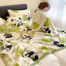 GobekUsa Cartoon Printed Faux Rabbit Plush Thick Blanket for Office Nap and Sofa Warmth
