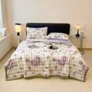 GobekUsa Cartoon Printed Faux Rabbit Plush Thick Blanket for Office Nap and Sofa Warmth