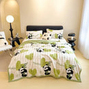 GobekUsa Cartoon Printed Faux Rabbit Plush Thick Blanket for Office Nap and Sofa Warmth