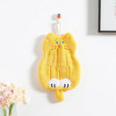 White and orange coral plush cat hand towel bathroom decor by Decorbites