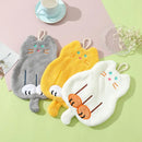 White and orange coral plush cat hand towel bathroom decor by Decorbites