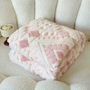GobekUsa Geometric Jacquard Taff Velvet Blanket Lamb Wool Warm Nap Bed Sheets