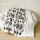 GobekUsa Geometric Jacquard Taff Velvet Blanket Lamb Wool Warm Nap Bed Sheets