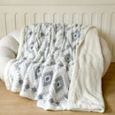 GobekUsa Geometric Jacquard Taff Velvet Blanket Lamb Wool Warm Nap Bed Sheets
