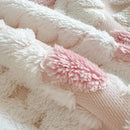 GobekUsa Geometric Jacquard Taff Velvet Blanket Lamb Wool Warm Nap Bed Sheets