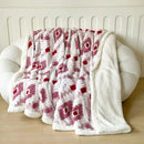 GobekUsa Geometric Jacquard Taff Velvet Blanket Lamb Wool Warm Nap Bed Sheets