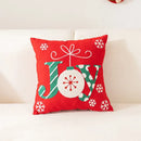 White and red embroidered christmas pillow cases living room decor by Decorbites