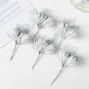 White and silver artificial flowers garland wedding decor living room by Decorbites
