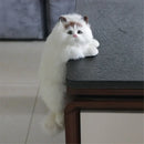 White and tan hanging cat plush doll living room decor by Decorbites