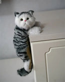 White and tan hanging cat plush doll living room decor by Decorbites