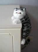 White and tan hanging cat plush doll living room decor by Decorbites