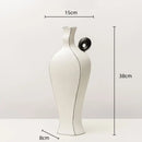 GobekUsa Geometric Black Lines Resin Vase - Handcrafted Floral Home Decor