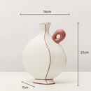 GobekUsa Geometric Black Lines Resin Vase - Handcrafted Floral Home Decor