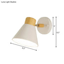 GobekUsa Nordic Stylish Cone Shade Wall Mount Light with Rotatable Bedside Sconce - Metal and Wood, 1 Bulb, Black/White