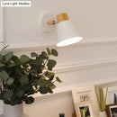 GobekUsa Nordic Stylish Cone Shade Wall Mount Light with Rotatable Bedside Sconce - Metal and Wood, 1 Bulb, Black/White