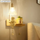 GobekUsa Loft Style Clear Glass Bell Shade Wall Sconce - Bedside Wall Mounted Light with Angle Design