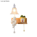 GobekUsa Loft Style Clear Glass Bell Shade Wall Sconce - Bedside Wall Mounted Light with Angle Design
