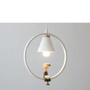 GobekUsa Iron Ring Pendant Lights Children Bedroom Hanging Lamps LED Bird Fixtures