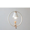GobekUsa Iron Ring Pendant Lights Children Bedroom Hanging Lamps LED Bird Fixtures