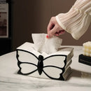 GobekUsa Butterfly Ceramic Tissue Box - Decorative Bedside Table Paper Towel Case