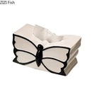 GobekUsa Butterfly Ceramic Tissue Box - Decorative Bedside Table Paper Towel Case