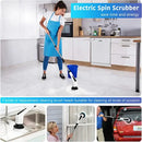 GobekUsa Electric Spin Scrubber with 7 Brush Heads - Adjustable Handle for Kitchen Bathroom Clean