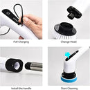 GobekUsa Electric Spin Scrubber with 7 Brush Heads - Adjustable Handle for Kitchen Bathroom Clean