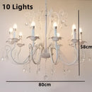 GobekUsa Black White Metal Chandelier with Crystal Pendants for Elegant Home Lighting