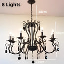 GobekUsa Black White Metal Chandelier with Crystal Pendants for Elegant Home Lighting