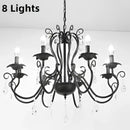 GobekUsa Black White Metal Chandelier with Crystal Pendants for Elegant Home Lighting