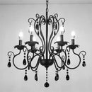 GobekUsa Black White Metal Chandelier with Crystal Pendants for Elegant Home Lighting