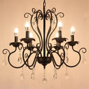 GobekUsa Black White Metal Chandelier with Crystal Pendants for Elegant Home Lighting