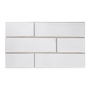 White Brick Glossy Glazed Terracotta Tiles 2 1/8x7 1/2