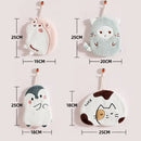 White & brown cartoon animals microfiber hand towels bathroom set by Decorbites