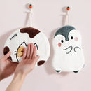 White & brown cartoon animals microfiber hand towels bathroom set by Decorbites