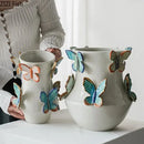 GobekUsa Butterfly Ceramic Vase: Decorative Pot for Flowers, Table Decoration, Room Aesthetic