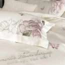 GobekUsa Butterfly Flowers Embroidery 600TC Egyptian Cotton Bedding Set: Duvet Cover, Bed Sheet, Pillowcases